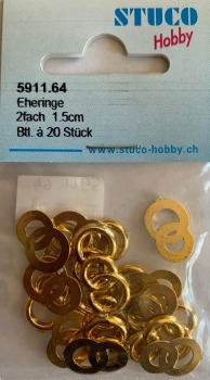 Eheringe zweifach, gold (1.5cm)